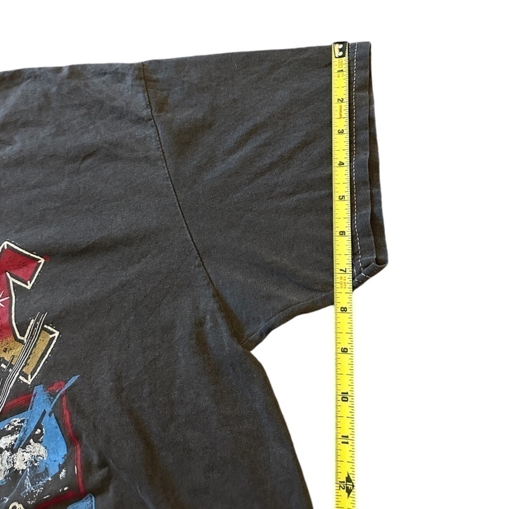 AC/DC Blow Up Your Video Graphic Tee Cropped Rolled Hem Retro Gray Size M/L - Picture 7 of 12